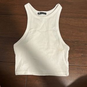 white zara tank
